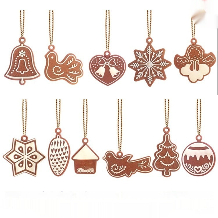 Gingerbread Man PVC Soft Glue Christmas Tree Small Pendant Decoration