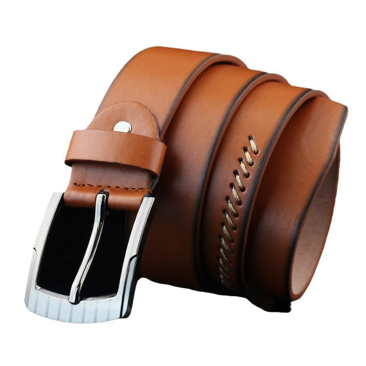 Men's Threading Casual Student Pin Buckle Belt