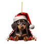 Cute Dog Flat Pendant Christmas Tree Decoration Puppy