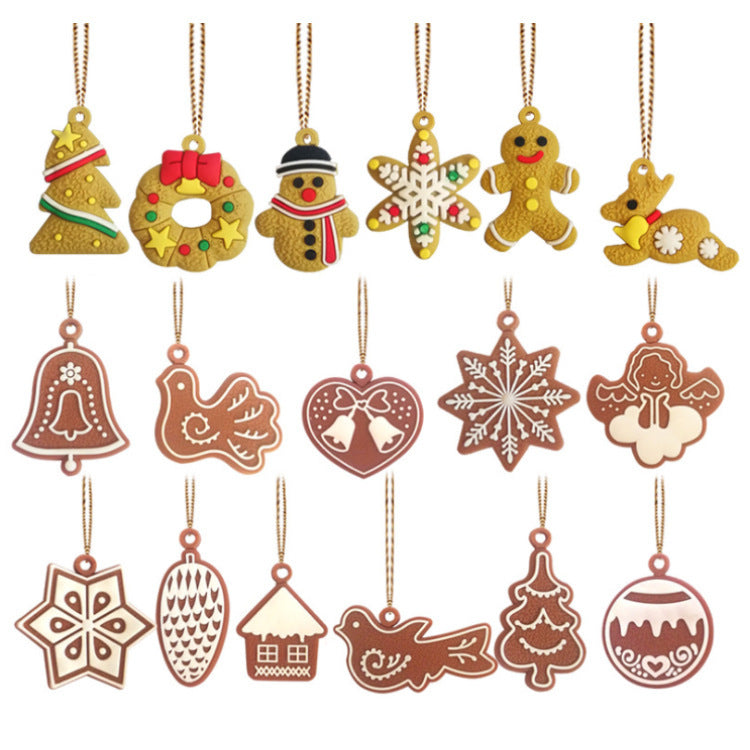 Gingerbread Man PVC Soft Glue Christmas Tree Small Pendant Decoration