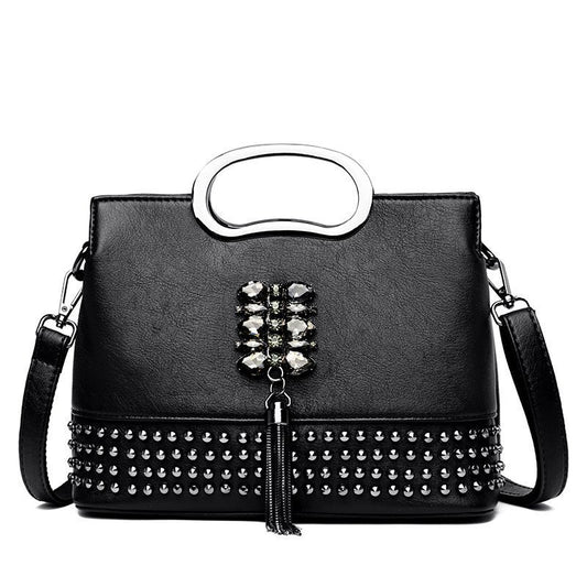 Multi-rivet Portable Fashion Handbag Trendy Tassel Single Shoulder Messenger