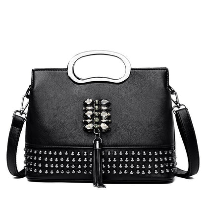 Multi-rivet Portable Fashion Handbag Trendy Tassel Single Shoulder Messenger