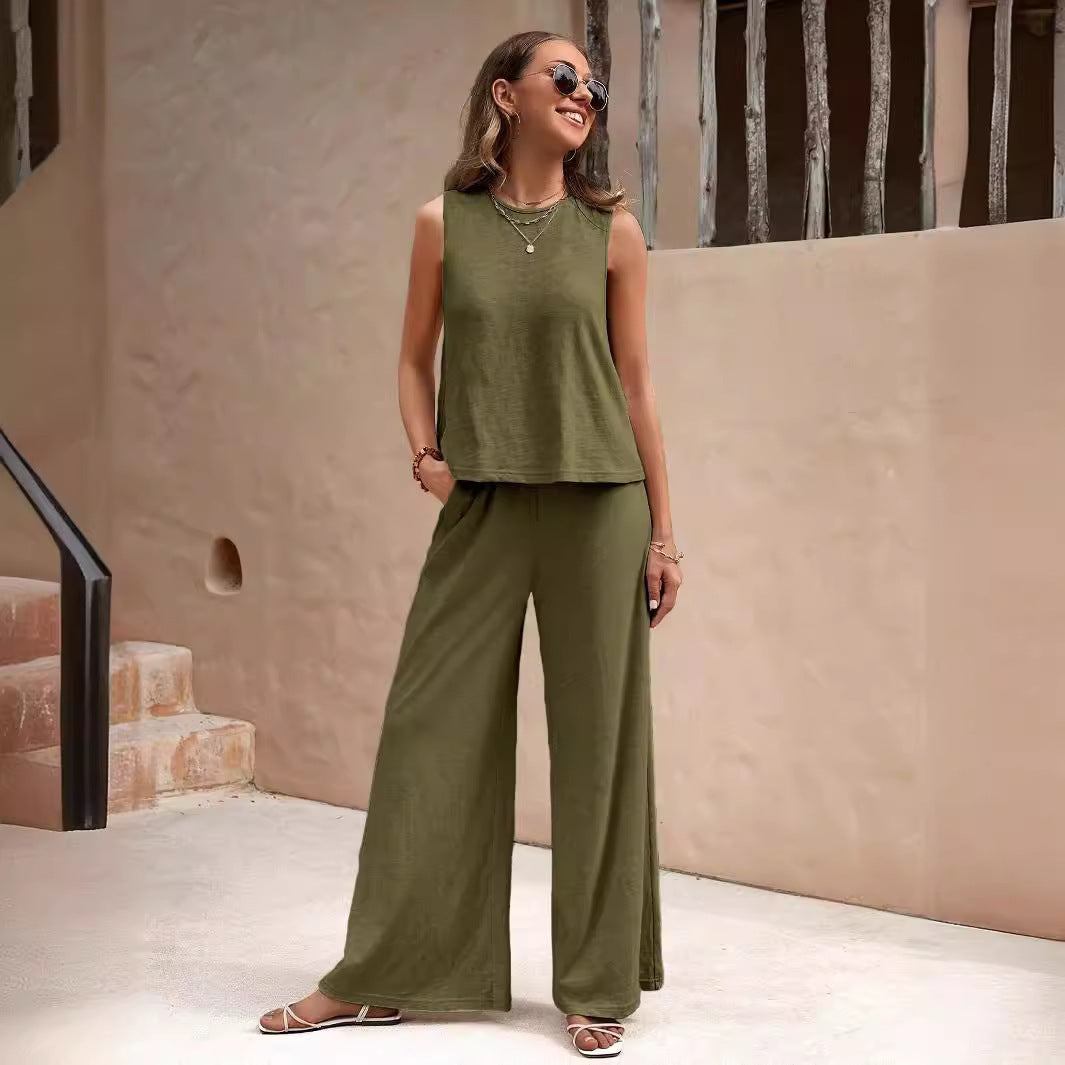 Women's Casual Loose Pants Set - Two Piece Outfit