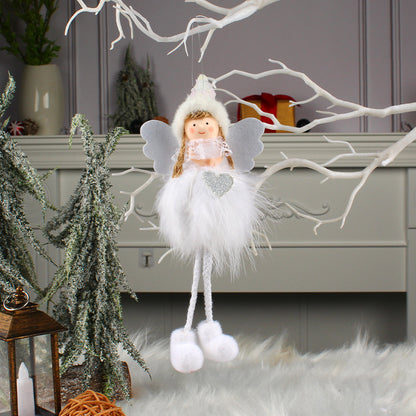 Plush Angel Girl Doll Hanging Christmas Tree Decoration Long Leg Doll Small Pendant