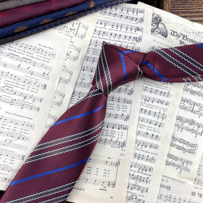Retro Coffee Color Orange Red Striped Tie Hand Hit 8CM Men