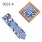 Men's Tie Floral Print Pocket Square Cotton Tie