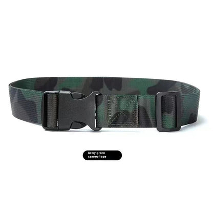 Military Training Belt Universal For Boys And Girls Spring And Summer Wear-resistant Lengthened High School And College Student Camouflage Monochrome Buckle Belt Wholesale