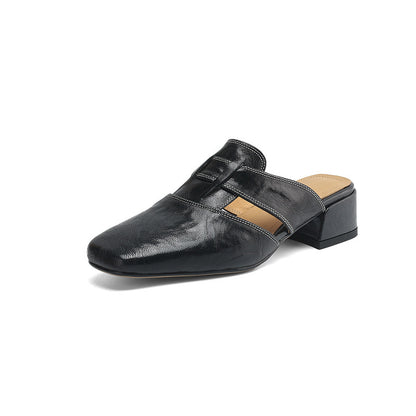 Women's Retro Closed Toe Low Heel Sandals