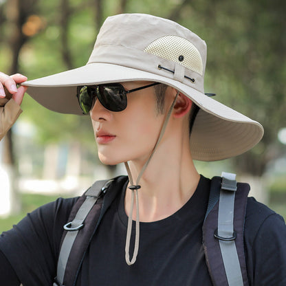 Men's Big Brim Sun Protection Fishing Fisherman Hat