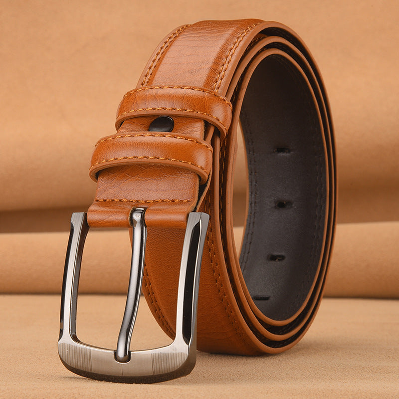 Men's Pin Buckle Cowhide Belt Business Fashion And Leisure
