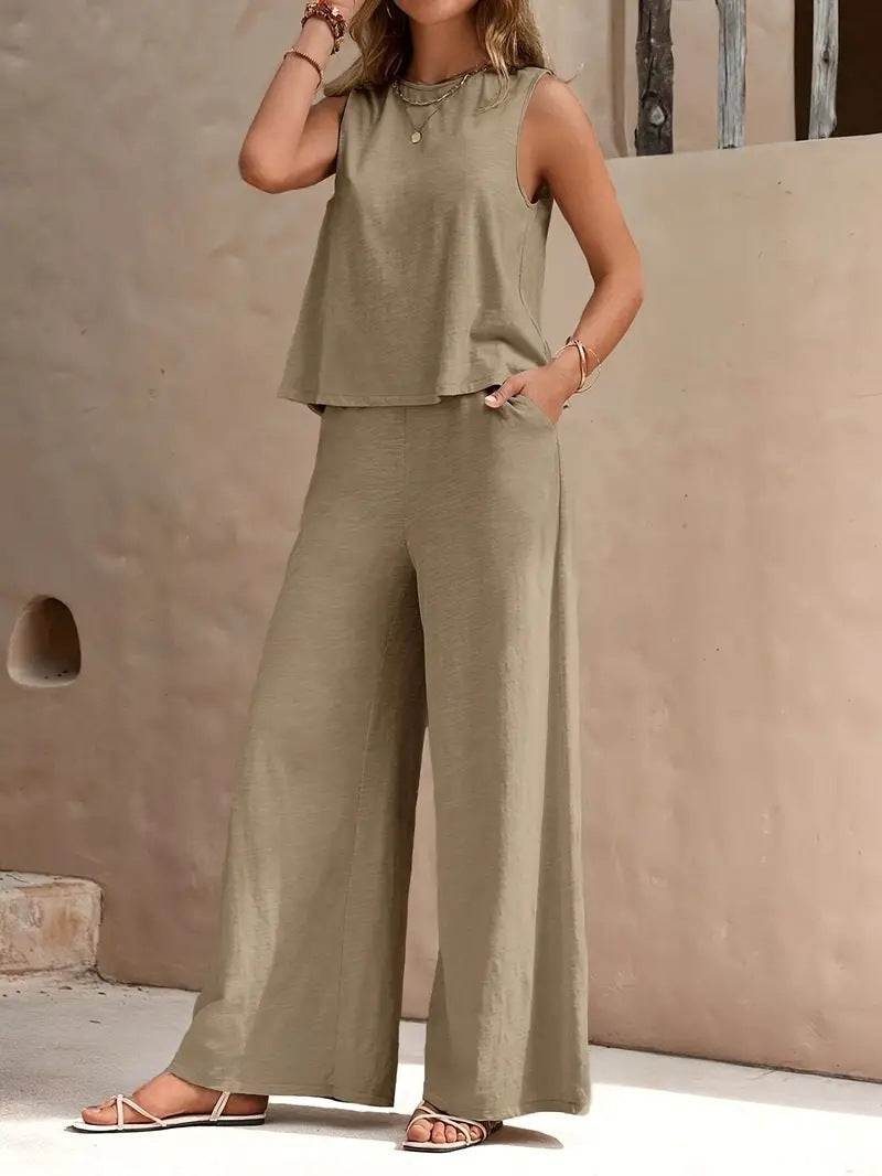 Women's Casual Loose Pants Set - Two Piece Outfit