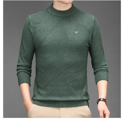 Spring And Autumn Casual Half Turtleneck Solid Color Sweater
