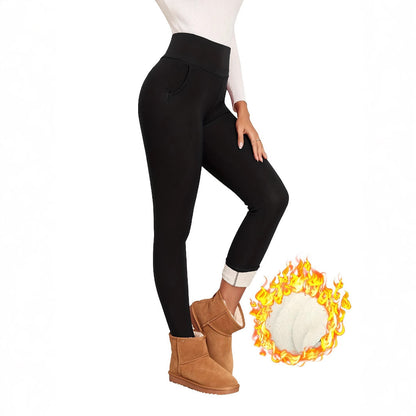 Fleece Sports Leggings High Elasticity And Warmth