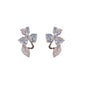 Female Personality Fashion Zircon Three Leaf Flower Earnail