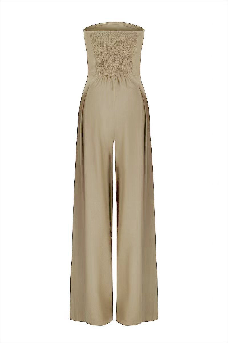 Women's Backless Wide Leg Jumpsuit - Tube Top