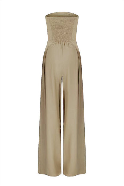 Women's Backless Wide Leg Jumpsuit - Tube Top