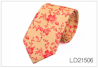 Men's Tie Casual Fashion Yarn-dyed 6cm Flower Graffiti