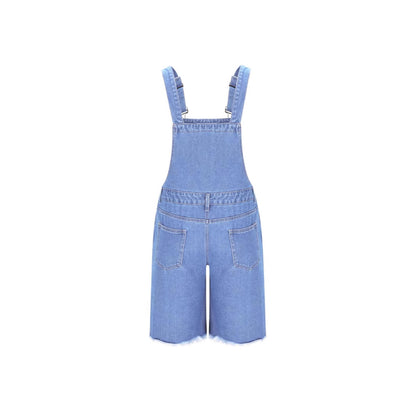 Ripped Leisure Men's Denim Suspender Shorts Jeans Men