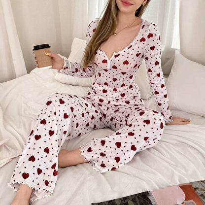 Love Print Pajamas Love Long Sleeve Pants Set