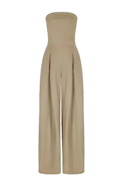 Women's Backless Wide Leg Jumpsuit - Tube Top