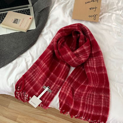 Advanced Plaid Scarf Autumn Winter Women Vintage