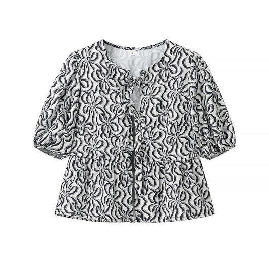Women's New Leopard Print Short Sleeve Shirt