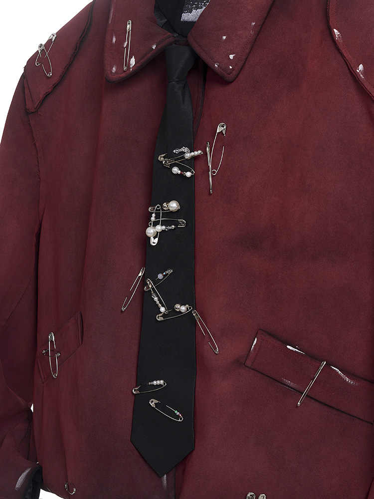 Handmade Pearl Pin Lazy Tie Men's Bow Tie