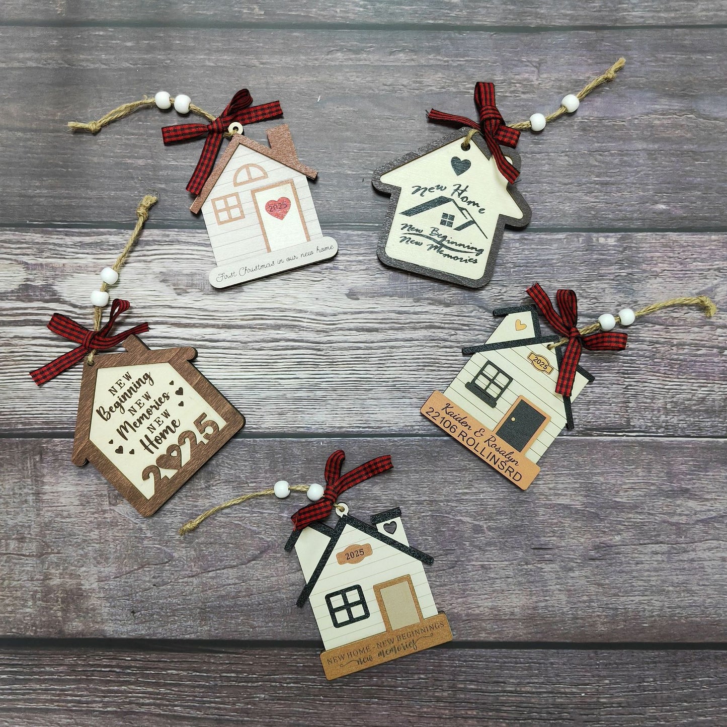 House Christmas Tree Decoration Festival Gift Wooden Pendant