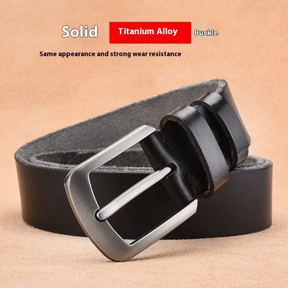 Men's Leather Belt Leather Pin Buckle