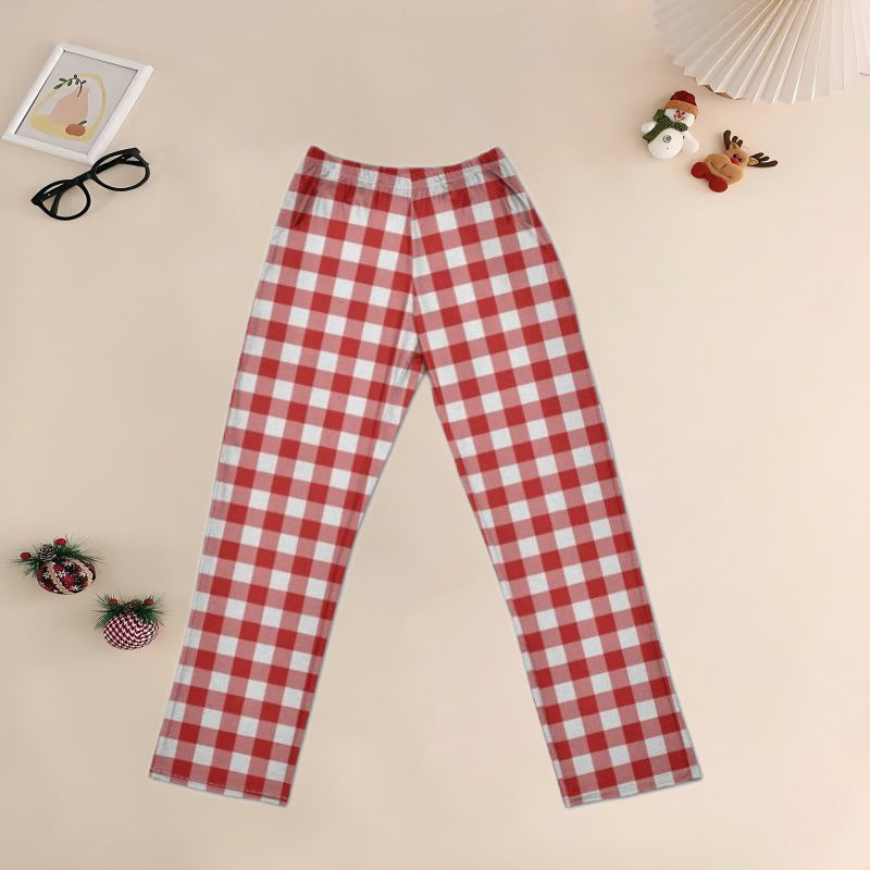 Cotton-like Printed Checkered Homewear