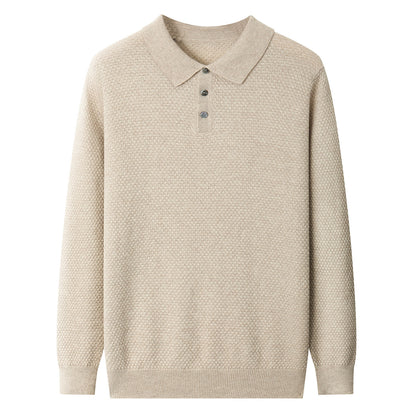 Men's Solid Color Soft Glutinous Cashmere Sweater Simple Pullover Loose
