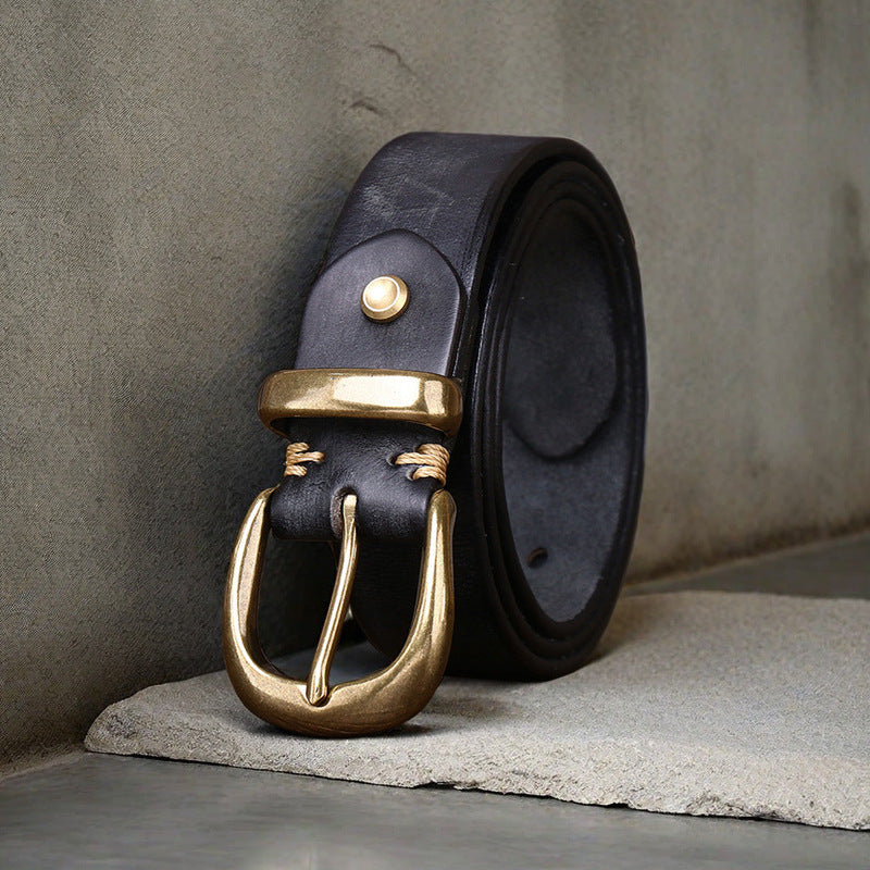 Belt First Layer Pure Cattlehide Men's Casual Jeans Belt