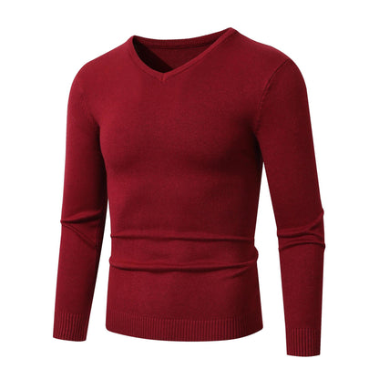 European And American Casual Long-sleeve V-neck Sweater Base Layer