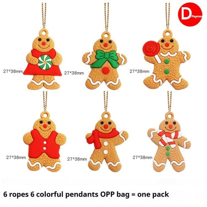 Gingerbread Man PVC Soft Glue Christmas Tree Small Pendant Decoration