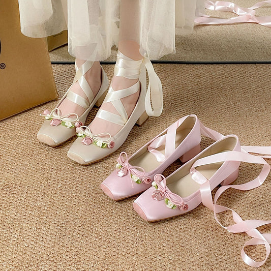 French Ballet Dance Shoe Women's Cross Strap