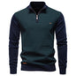 Men's Standing Collar Half Zipper Business Casual Cotton Sweater