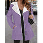 Women's Solid Color Plush Lapel Mid-length Coat