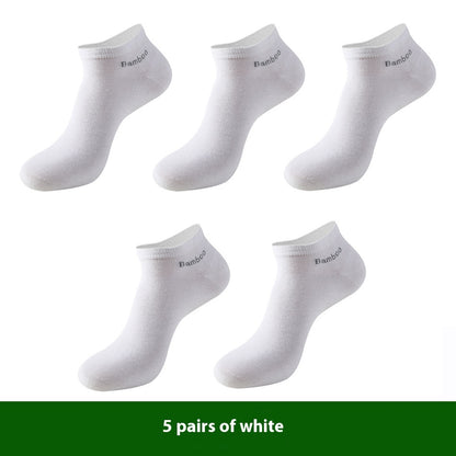 Men's Breathable Bamboo Fiber Solid Color Short Socks