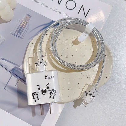 Simple Mobile Phone Charging Cable Earphone Protective Cover Sets