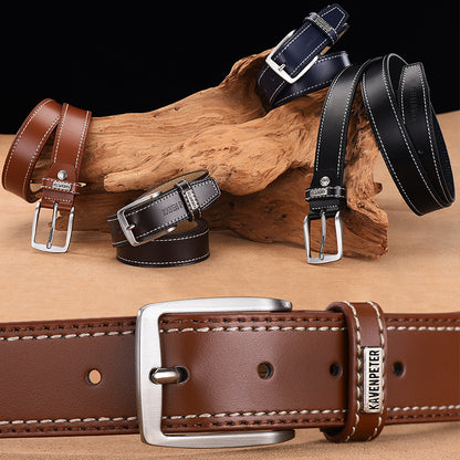 Men's Simple And Versatile Leather Cowhide Belt