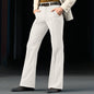Men's Formal Wear Twill Stretch Slim Solid Color Bell-bottom Pants