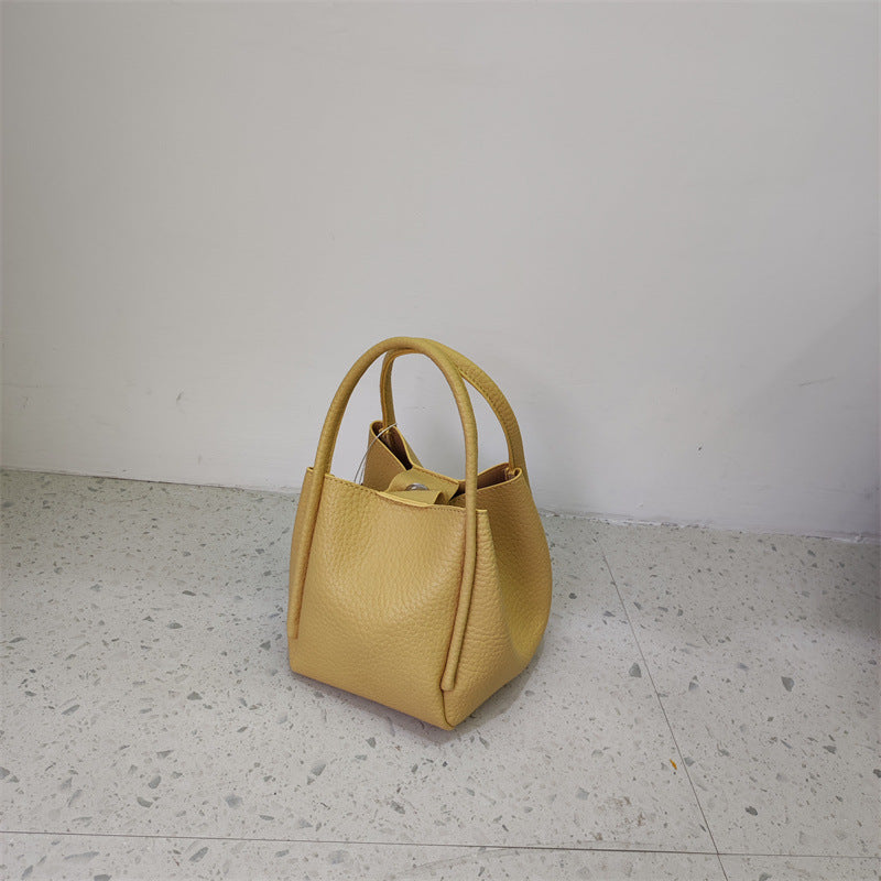 Women's Retro Bucket Bag - Casual Crossbody Style