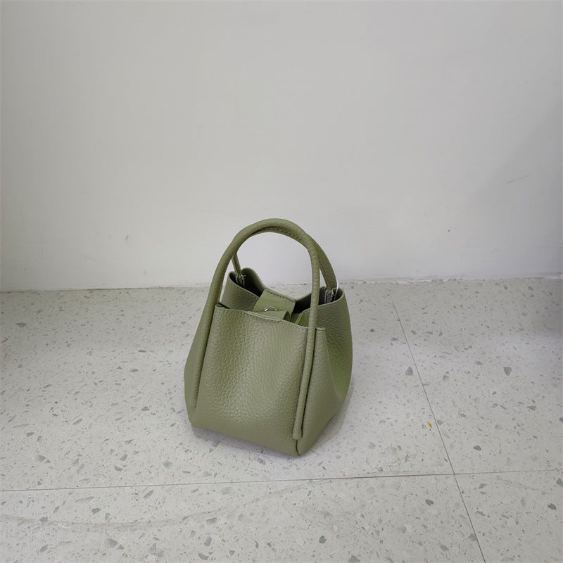 Women's Retro Bucket Bag - Casual Crossbody Style