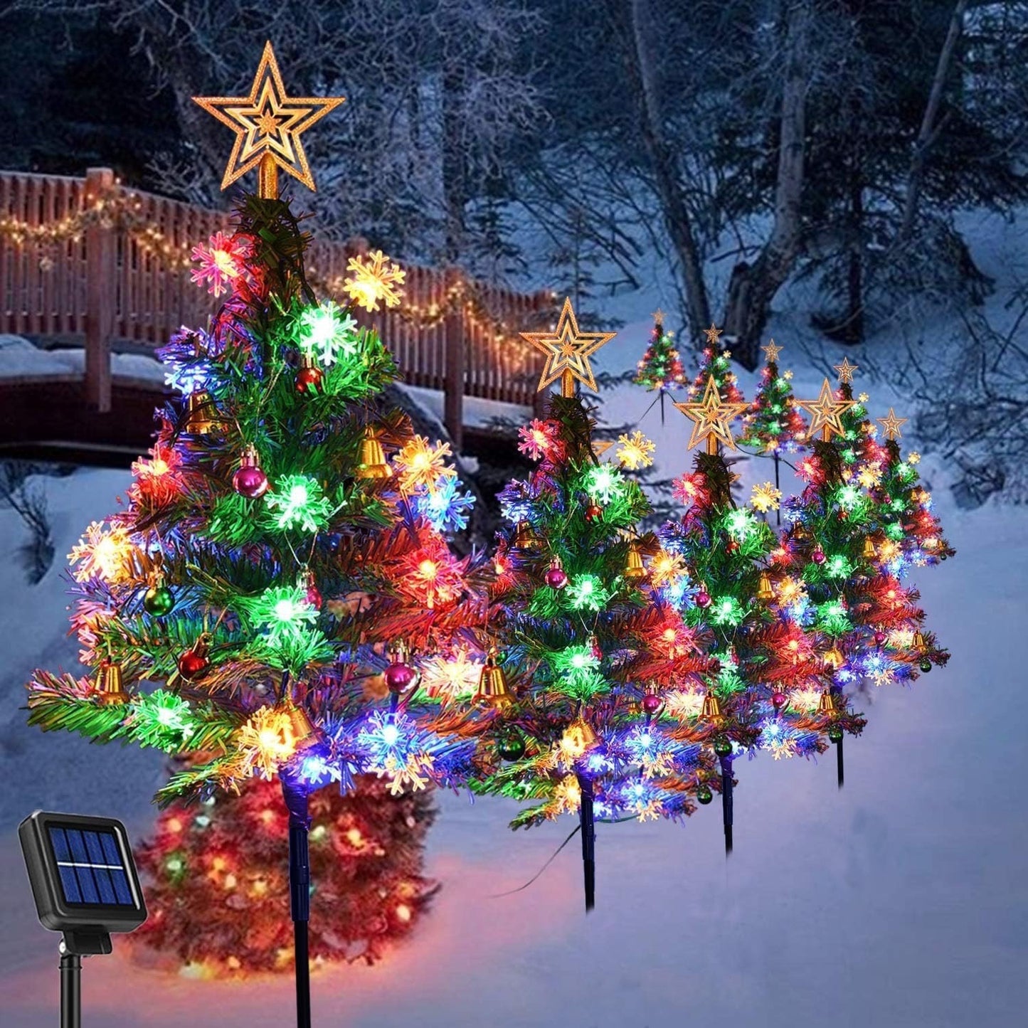 Solar-powered Christmas Cedar Tree Lights For Outdoor Lawn Decoration