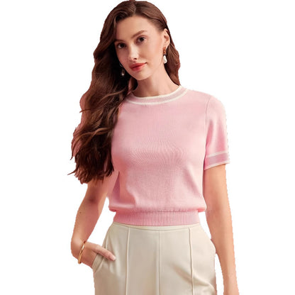 Women's Fashion High-end Casual Color-block Knitwear