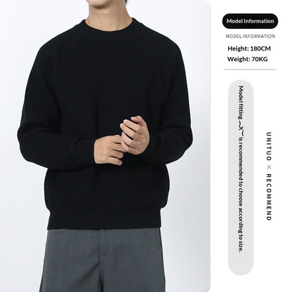Men's Round Neck Sweater With A Light Luxury And High-end Casual Feel