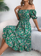 Floral Print Square Collar Dress Summer Fashion Ruffles Dresses Women's Clothing