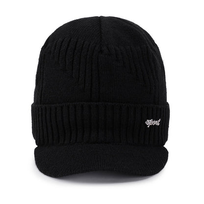 Men's Thick Woolen Knitted Pullover Cotton Hat