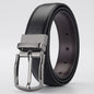 Gentleman Business Style Men's Leather Business Rotation Pin Buckle Belt