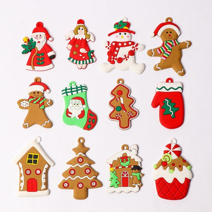 Gingerbread Man PVC Soft Glue Christmas Tree Small Pendant Decoration